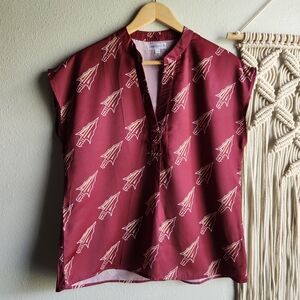 Florida state Seminoles Stylish Burgundy Blouse with Arrow Print
